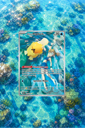 Pokémon trading card with a fish-like character on a blue underwater background